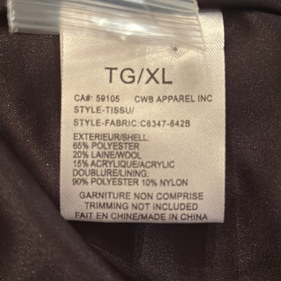 CHARLIE B Women's Mulberry Wool Blend Plaid Short Coat Winter Warm TG/XL NEW - Picture 13 of 16